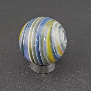 Handmade Glass Art Marble, Contemporary Swirl Design H12 (1.0")