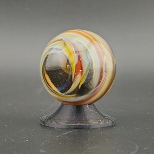 Handmade Glass Art Marble, Contemporary Swirl Design E10 (1.1") image 2