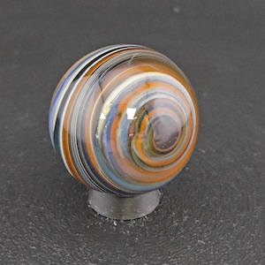 Handmade Glass Art Marble, Contemporary Swirl Design H11 (1.1")