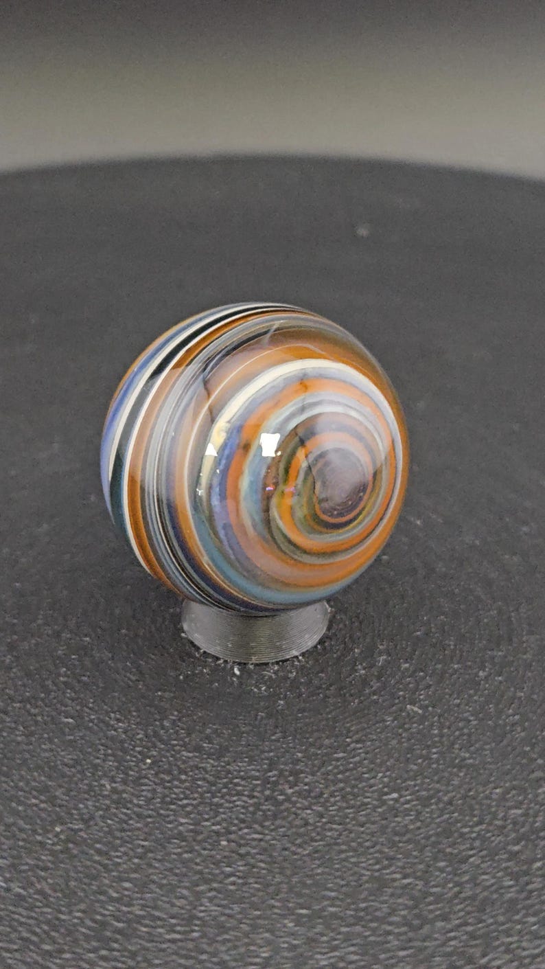 Handmade Glass Art Marble, Contemporary Swirl Design H11 (1.1")