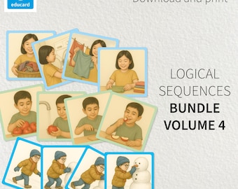 Logiska sekvenser, volym 4 / Utskrivbart utbildningsmaterial / Montessori / Hemundervisning / Utbildningsbehov / Förskola