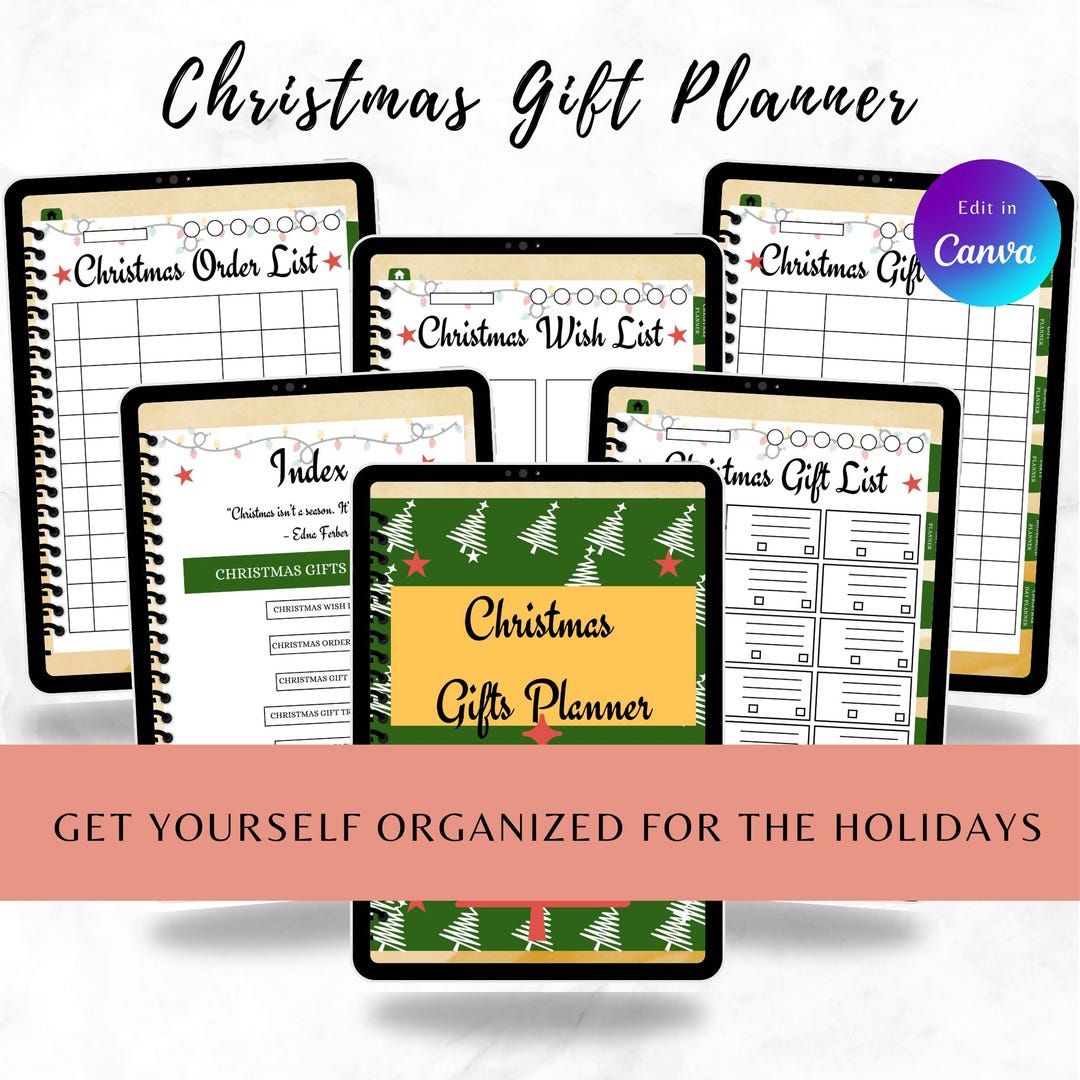 Christmas Gift Planner Printable • Holiday Wish List & Order Tracker ...