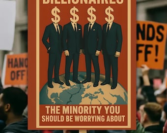 Cartel antibillonarios, señal de protesta (descarga digital)