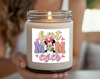 Vela "La mejor mamá del mundo", vela de soja aromática, regalo para mamá, vela en frasco adorable, regalo para el Día de la Madre, vela divertida para mamá, decoración del hogar
