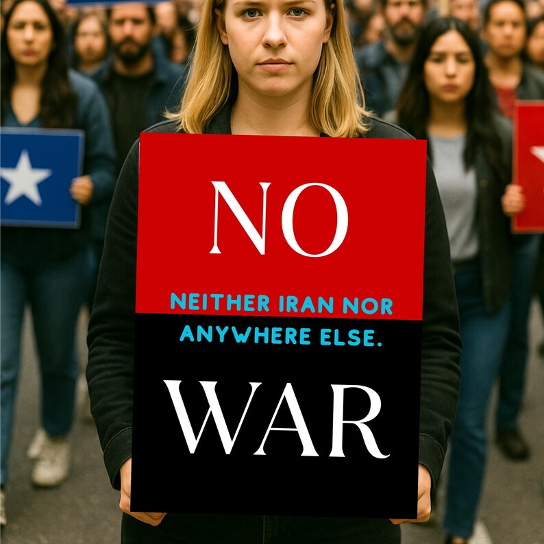 No War Yard Sign, Anti War Protest Sign, No Iran War Lawn Sign, Peace Political Yard Sign, Double Sided Outdoor Garden Sign image 11