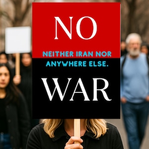 No War Yard Sign, Anti War Protest Sign, No Iran War Lawn Sign, Peace Political Yard Sign, Double Sided Outdoor Garden Sign image 5