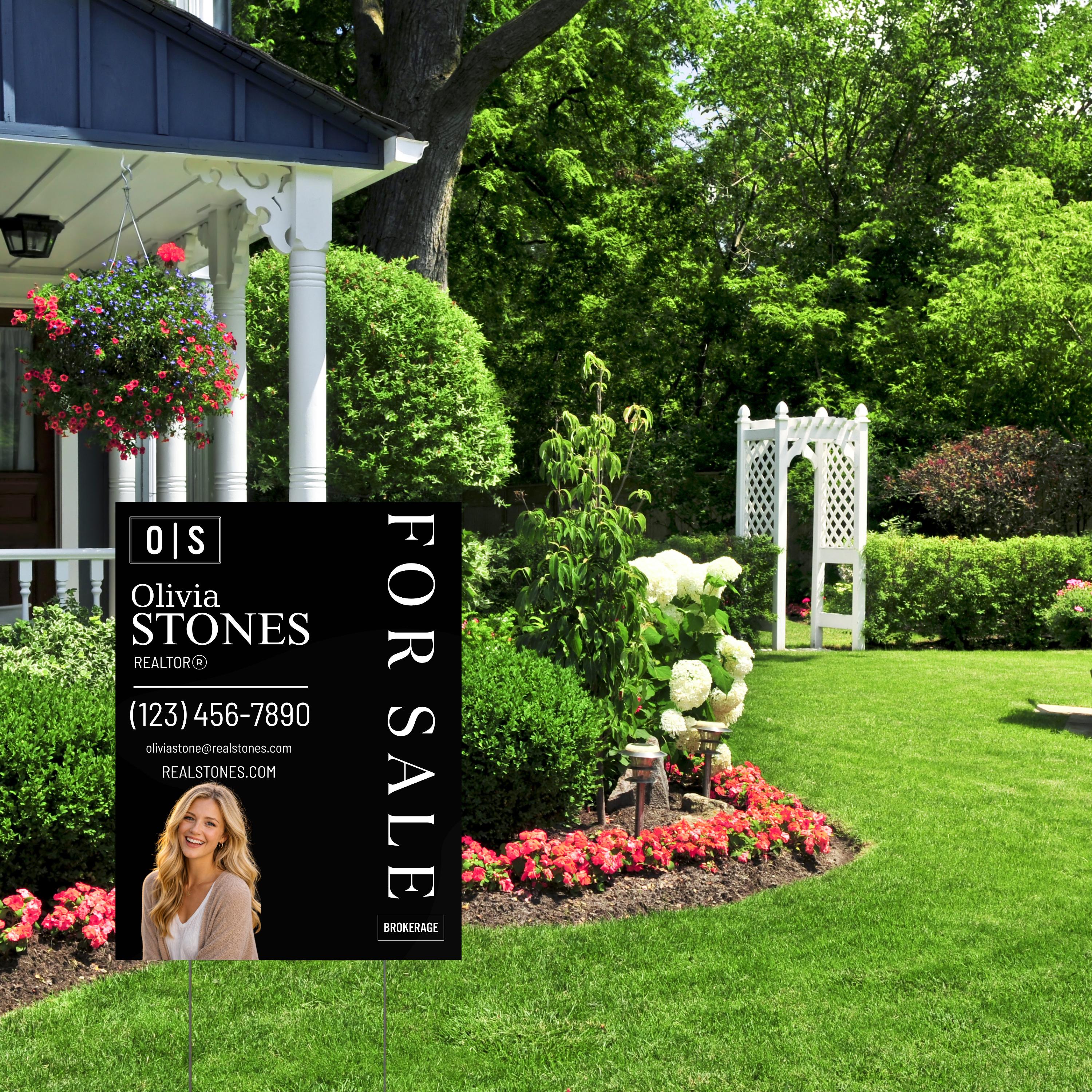 Custom Real Estate Sign – Modern Realtor Yard Sign With Photo ...