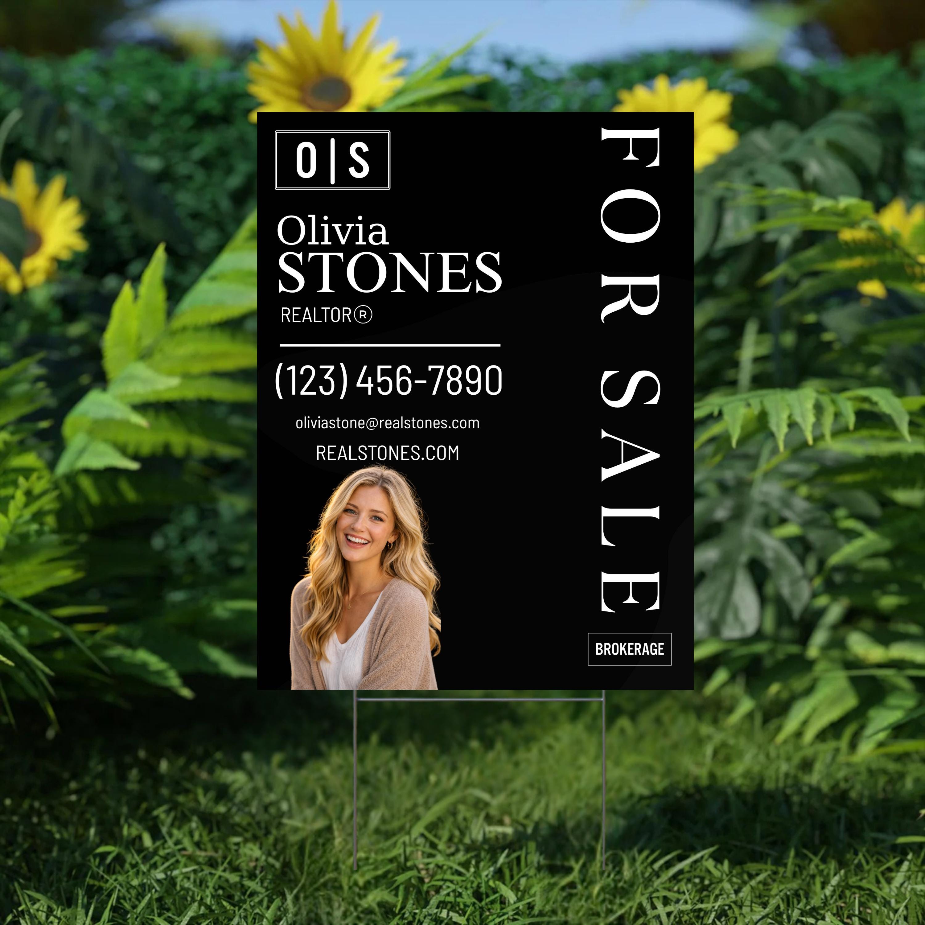 Custom Real Estate Sign – Modern Realtor Yard Sign With Photo ...
