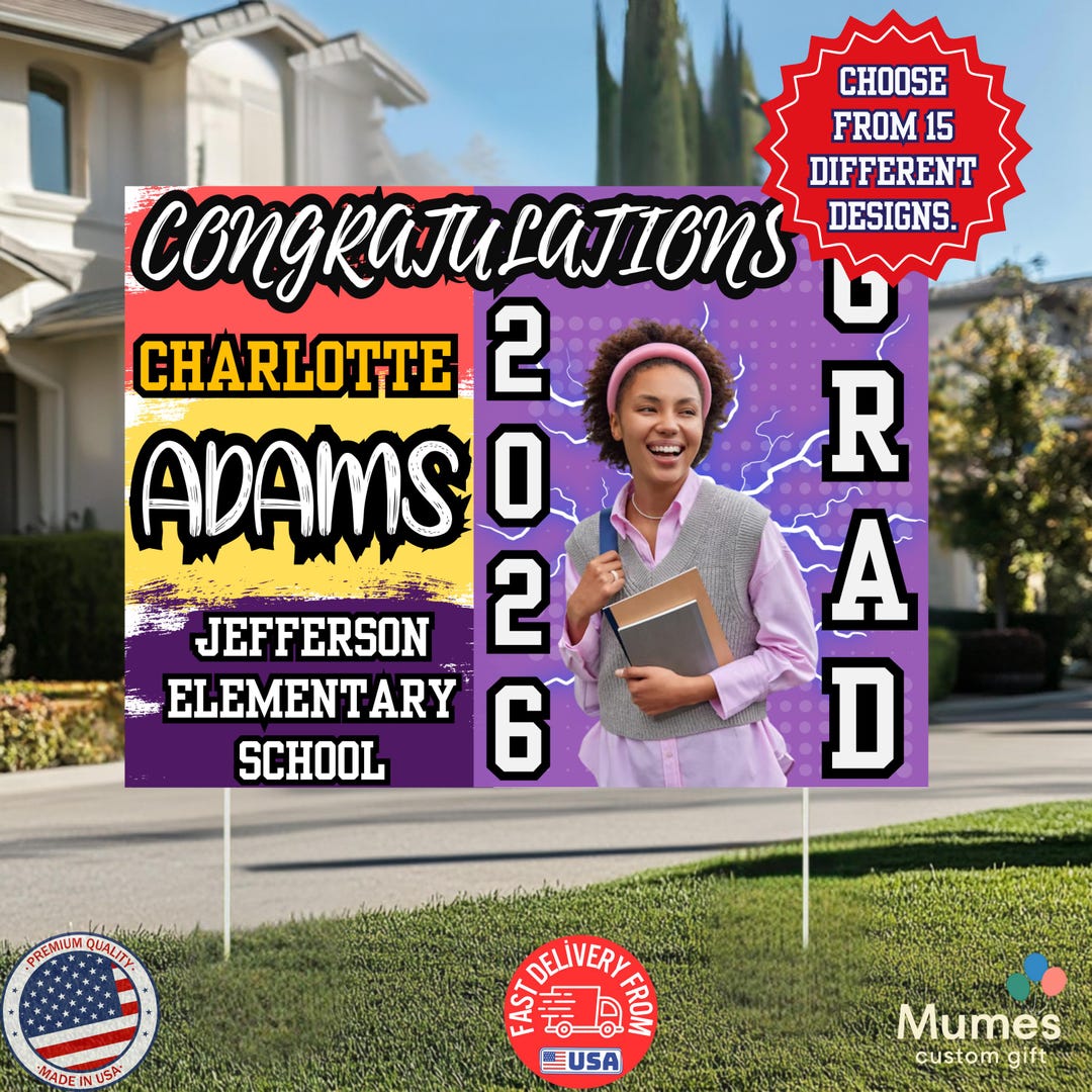 Personalized Graduation Yard Sign 2026, Custom Grad Lawn Sign With ...