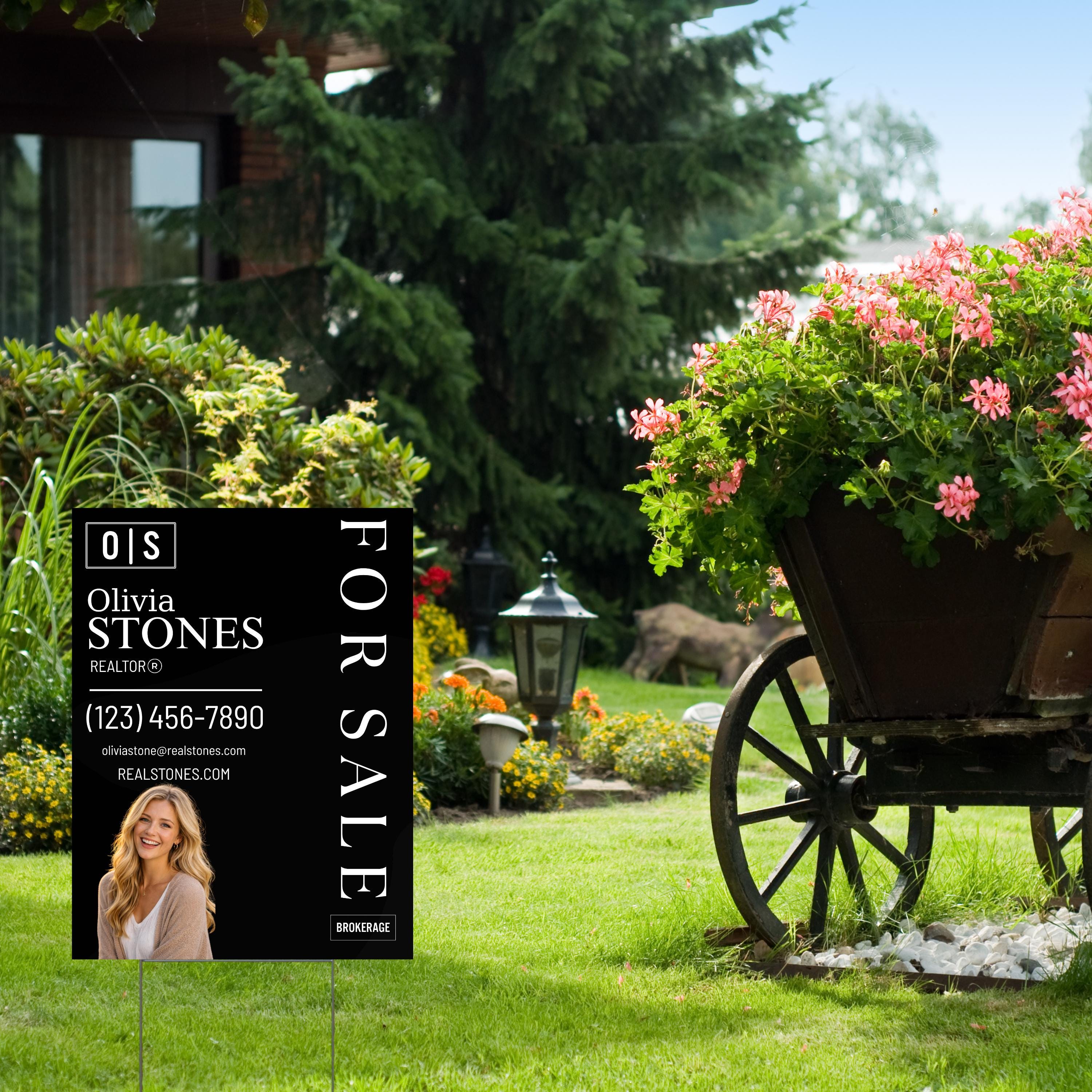 Custom Real Estate Sign – Modern Realtor Yard Sign With Photo ...