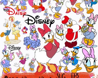 Daisy Duck SVG, Cricut Cut Files, Cartoon Clipart (Digital Download)