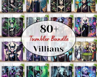 Cartoon Villain Tumbler PNG Bundle, 20 oz Skinny Tumbler (Digital Download)