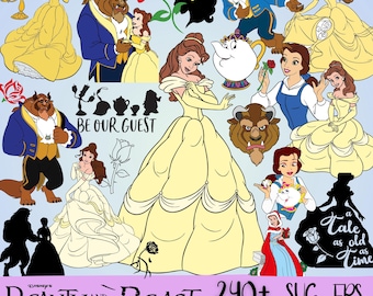 Belle Clipart Bundle: Beauty and the Beast PNG Images (Digital Download)
