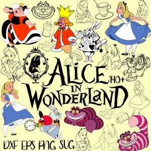 Cheshire Cat SVG PNG Clipart, Alice in Wonderland Mega Bundle