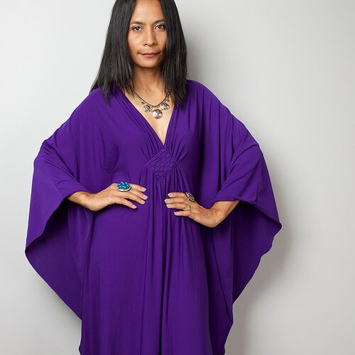 Purple Caftan Maxi Dress Long Oversized Frock Dress : FU1S - Etsy