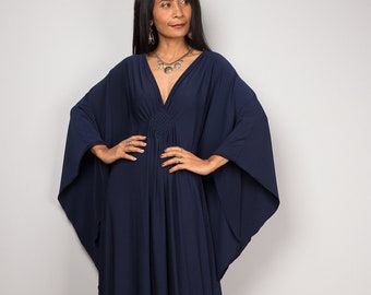 Caftan dress, Navy Blue Dress, Kaftan maxi dress, long sleeve caftan, Blue maxi dress, Oversized Maxi Dress FU1S