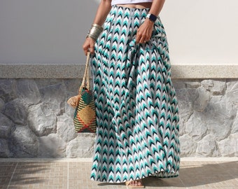 Maxi Skirt - Chevron Print Maxi Skirt : Feel Good Collection Maxi Skirt - Chevron Print Maxi Skirt : Feel Good Collection