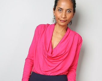 Felroze top / trendy blousetuniek / roze trui