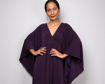 dark purple dress with sleeves