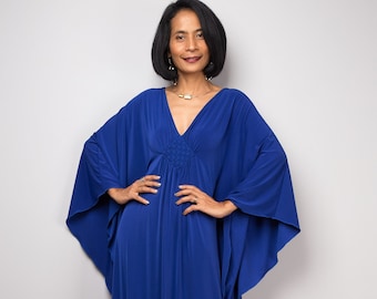 Royal blue Kaftan Maxi Dress.  Blue evening gown. Photoshoot dress.  Blue wedding dress. moroccan caftan