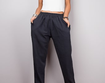 Grey Cotton pants, Summer Pants, women trousers