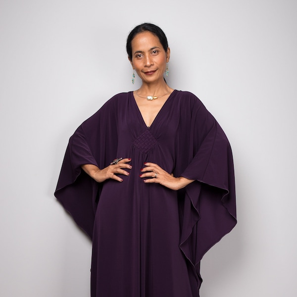 Purple Maxi Dress, Kaftan for women, Caftan Dress, Long Dark Purple Dress, Photoshoot Dress, Plus Size Clothing, Maternity Dress, FU1S