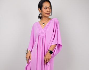 Pink kaftan dress, Purple pink dress,Handmade evening gala Dress, Maternity dress, pre wedding dress, loose fit dress, summer caftan dress