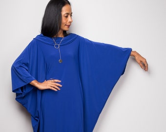 Long blue dress for women, Blue Kaftan Dress, Maxi Dress, Loose fit dress, Modest dress, Plus size Royal blue dress