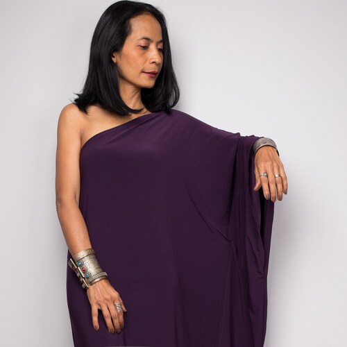 Shoulder Dress Long Purple Formal Dress 