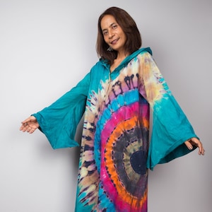 Tie Dye Kleid - Damen Maxikleid, Maxikleid, Tie Dye Cardigan Kleid, Boho Kleid, Boho Festival Kleid, Duster Kleid,