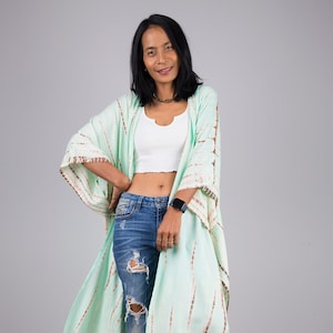 Tie Dye Robe, Beach Cover, Tie dye Duster Vest, Festival wear, Beach cover up, Lounge wear robe