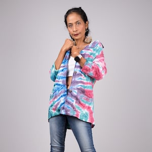 Tie Dye Blazer donna, Blazer donna tinto a mano, Giacca donna Tie Dye, Blazer arcobaleno, giacca hippie, blazer Boho Chic