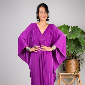 Purple dress, Kaftan Dress for women, Magenta Maxi Dress, Kimono, Butterfly Dress, Caftan, Plus Size dress, Purple Kaftan Dress FU1S