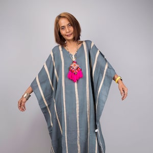 Tie dye kaftan dress, Women Plus size caftan dress, Long gray maxi dress, resort kaftan, summer kaftan, loose fit dress, oversized dress