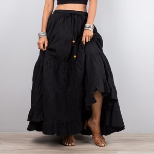 Black Gauze Skirt Etsy