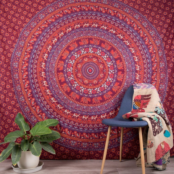 Elephant Mandala Tapestry - Etsy