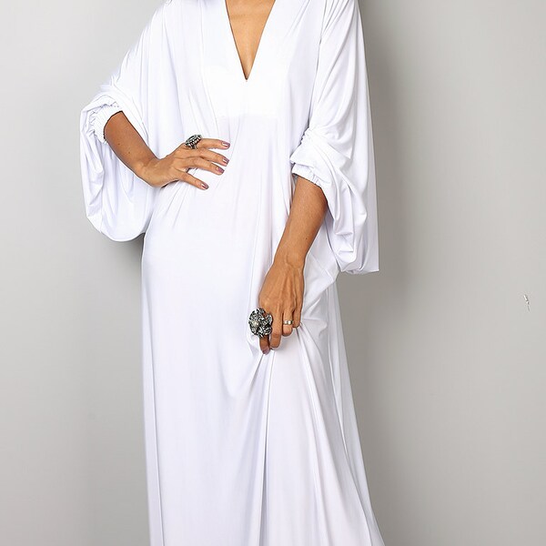 White Dress - Maxi Dress - Funky White Summer Dress: Funky Elegant Collection no.2