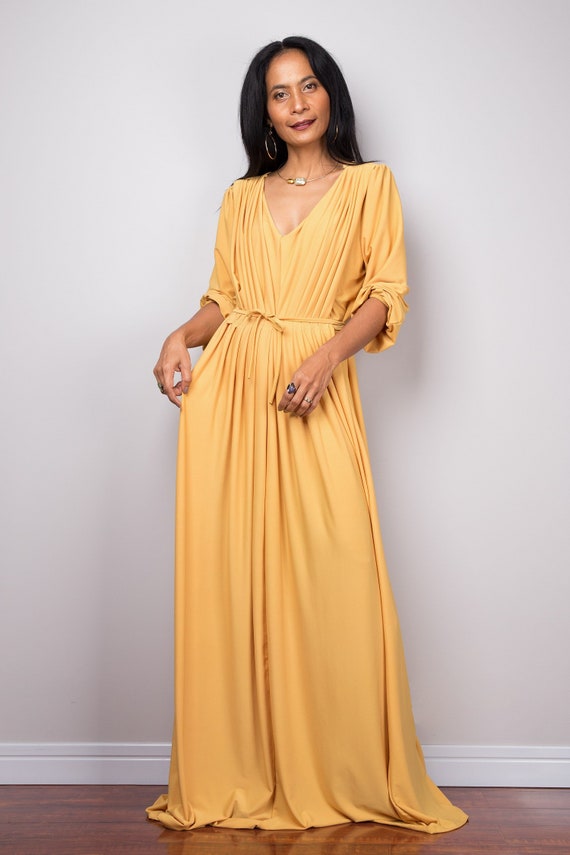 evening maxi dresses with long sleeves