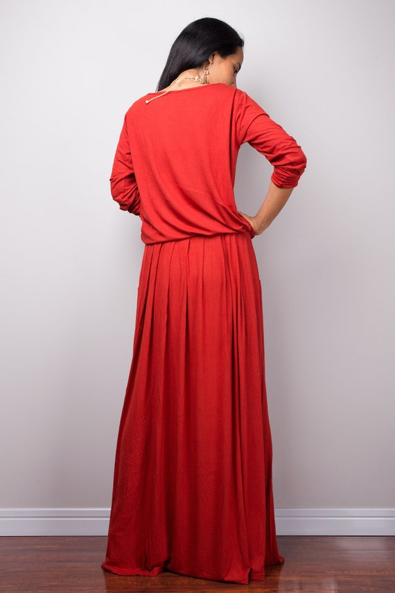 burnt orange maxi dress uk