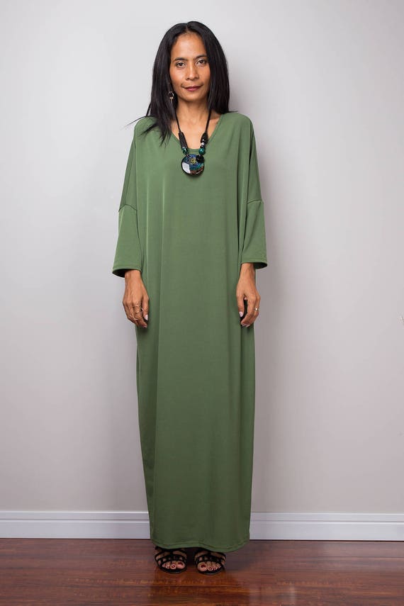 green mid length dress