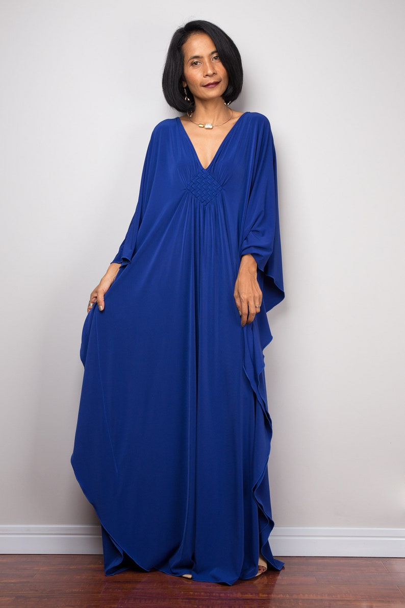 Blue Maxi Dress Kaftan Long Blue Dress Women Maxi Dress - Etsy
