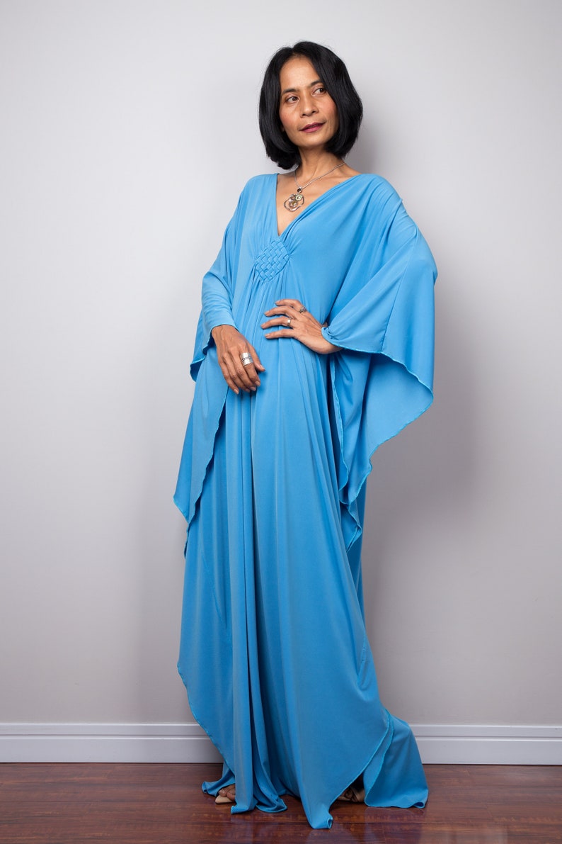 Blue Kaftan Maxi Dress Long light blue dress Women maxi | Etsy