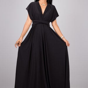 Long Black Dress for Wedding Guest, Multiway Wrap Dress, Infinity Frock ...