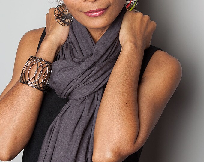 Infinity Scarf / Dark Grey Loop Scarf as Fashion Accessory or Etsy