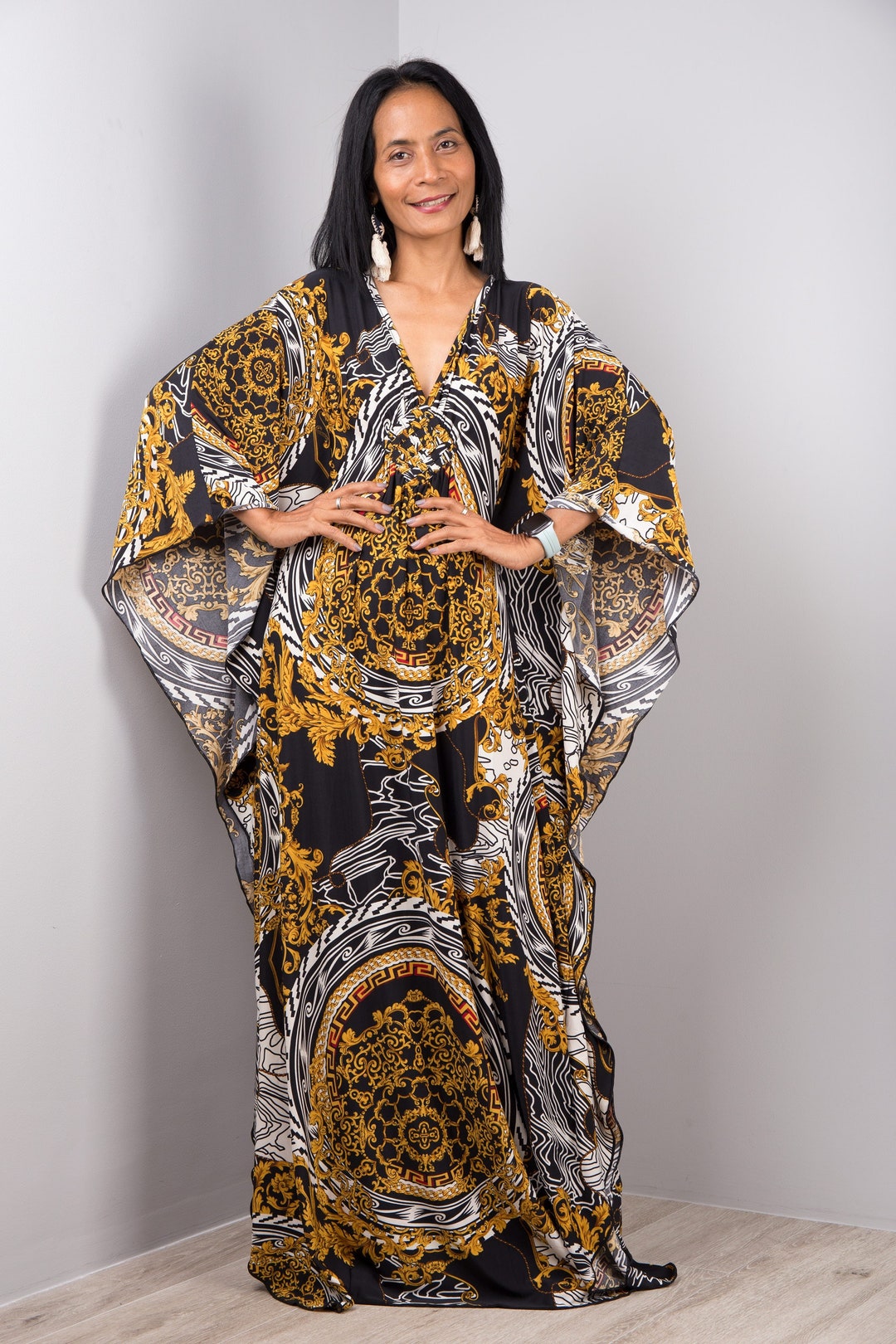 Boho Kaftan Dress for Women Large Maxi Dress Long Chic Dress - Etsy