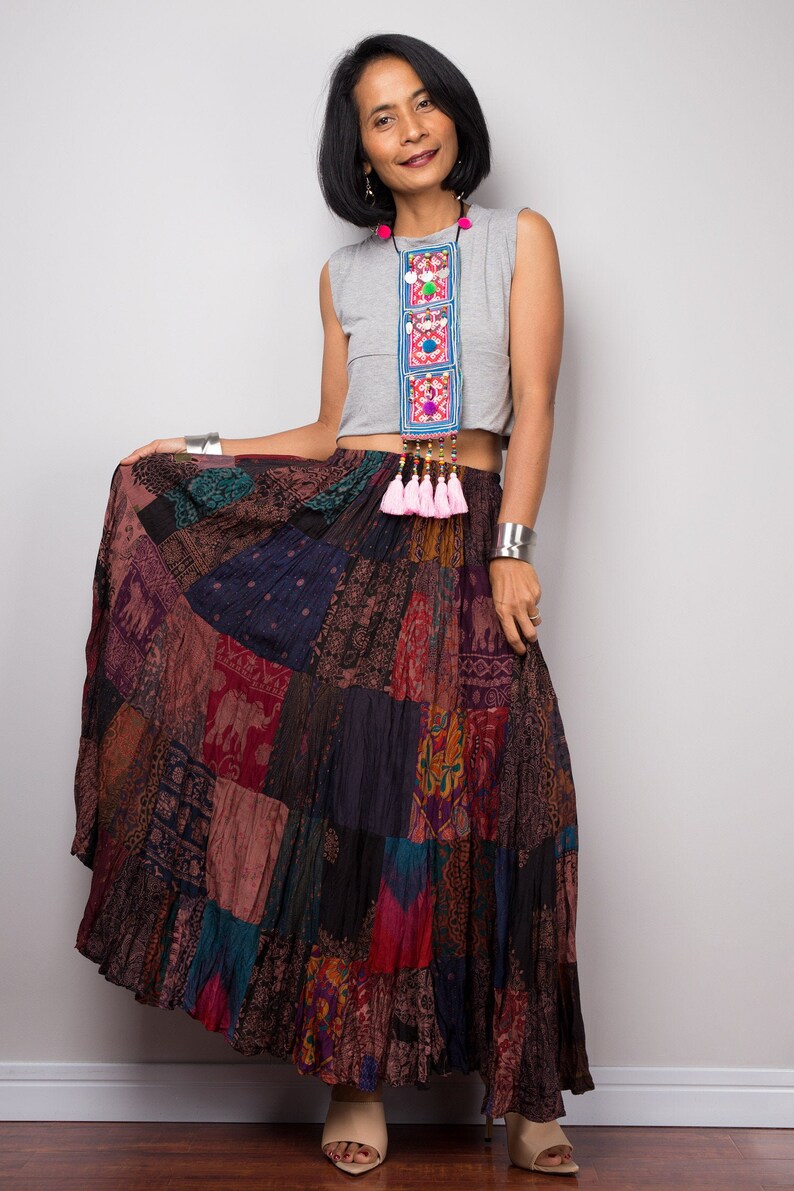 boho maxi skirts uk