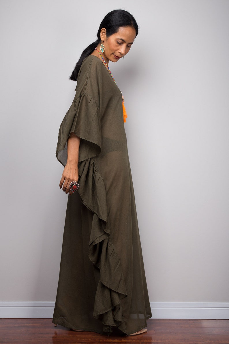 sheer kaftan dress