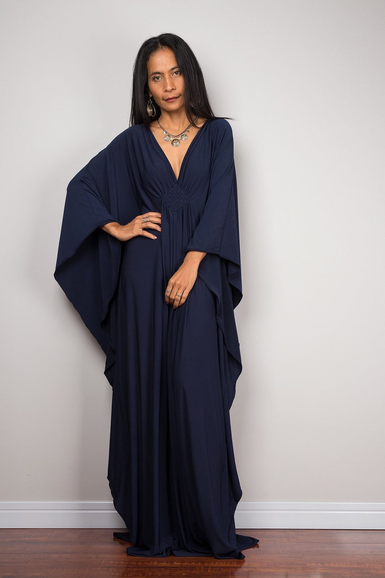 navy blue kaftan dress