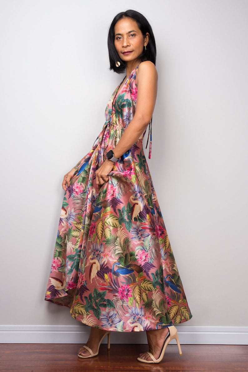 Open Back Bohemian Floral Dress main image 1