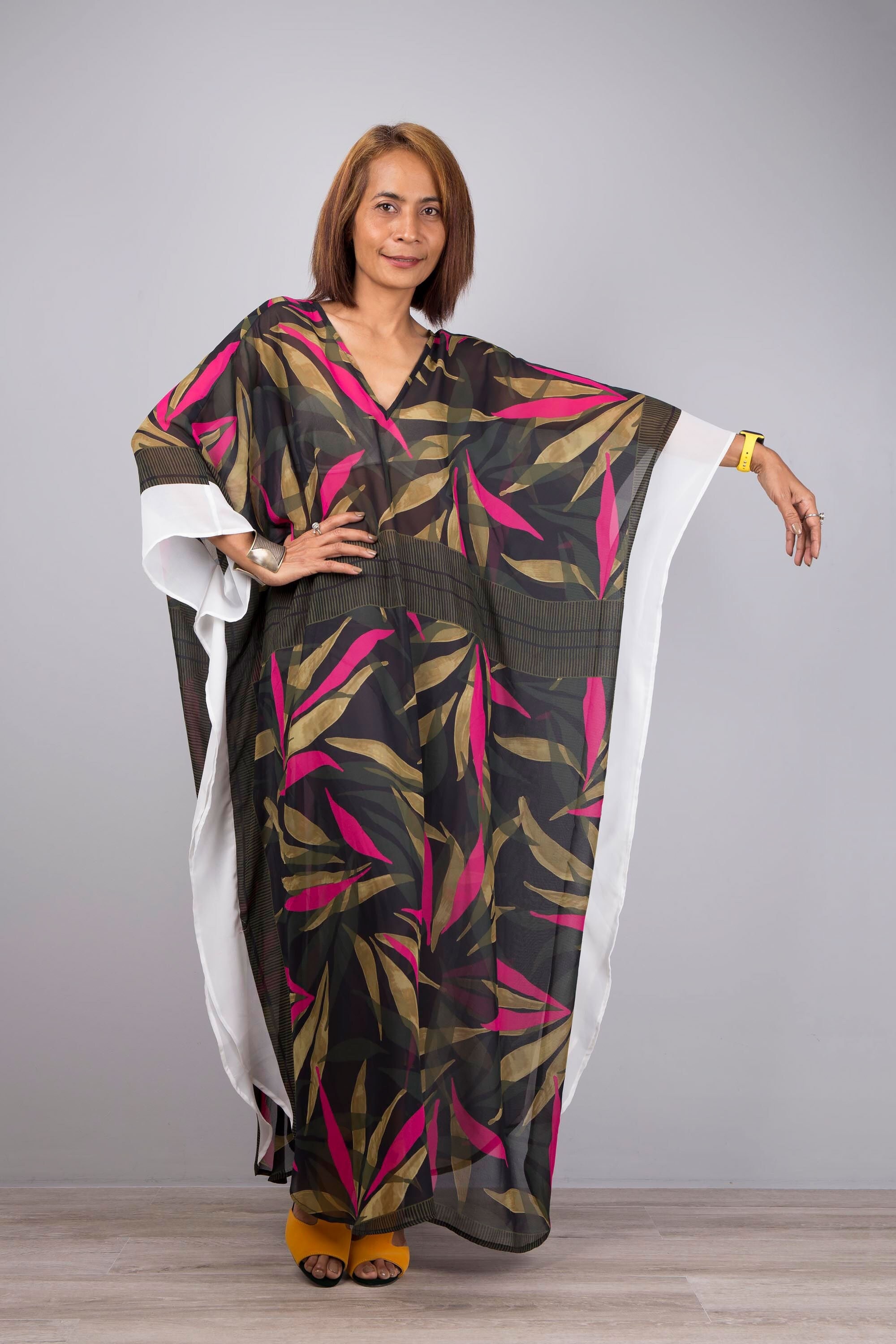 水着・ビーチグッズその他 ERMANNO SCERVINO SS25 Silk kaftan (D462Q389CSFKE 20740) Women's summer beach kaftan dress | Nuichan
